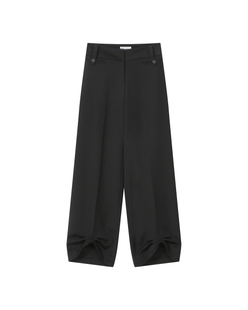 Tuck detail slacks pants BLACK