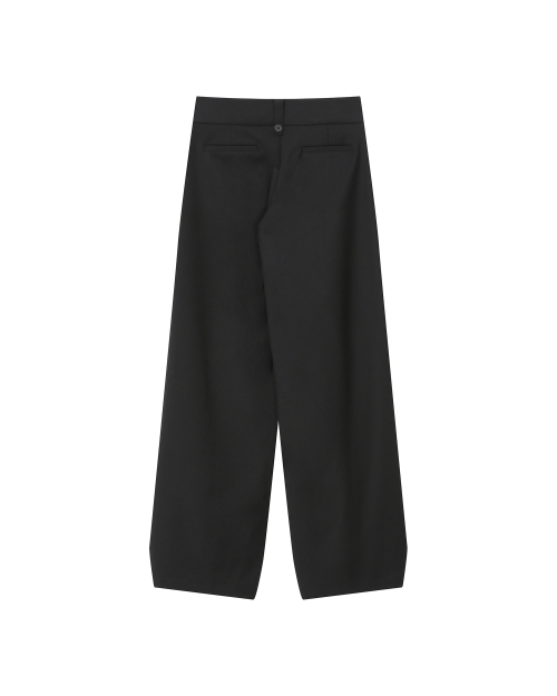 Tuck detail slacks pants BLACK