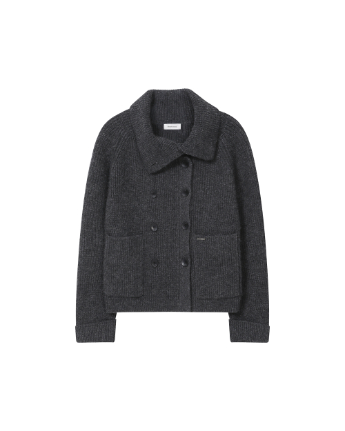 Double button bold knit CHARCOAL