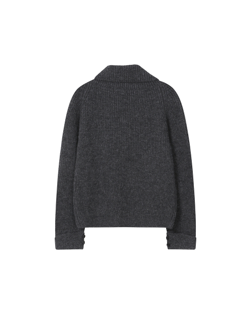Double button bold knit CHARCOAL
