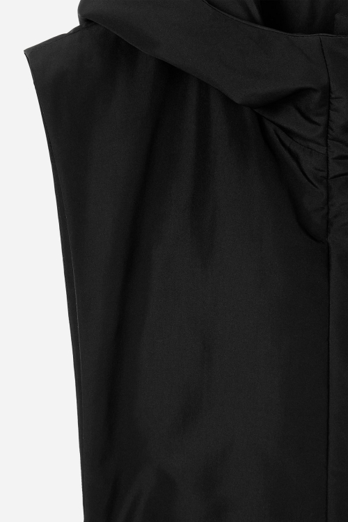 라이트 후드 패딩 베스트_블랙