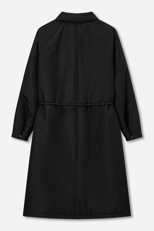 카라 롱 패딩 코트_블랙