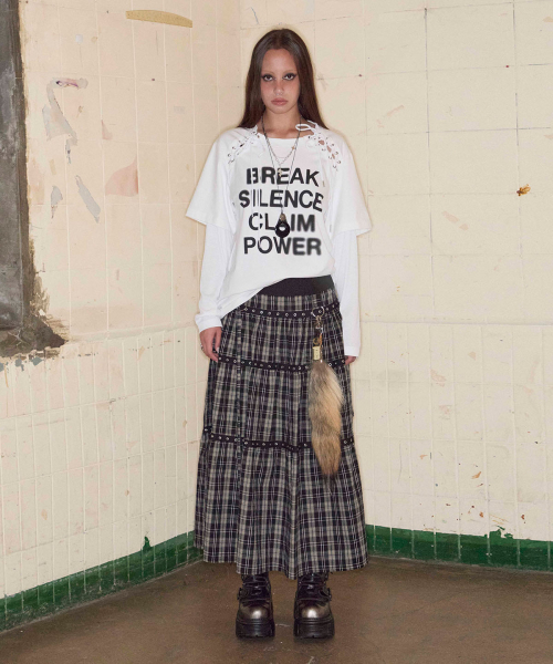 Layered Slogan Top (WHITE)