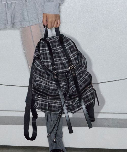 Double Belted Moto Backpack (CHECK)