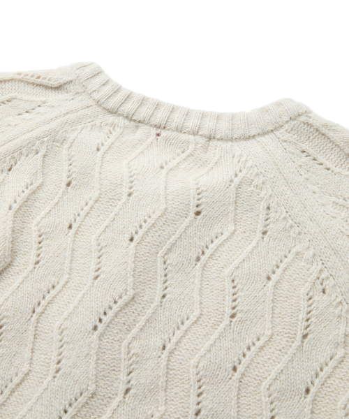 WAVY ZIP CARDIGAN (IVORY)