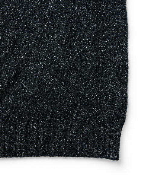 WAVY ZIP CARDIGAN (BLACK)