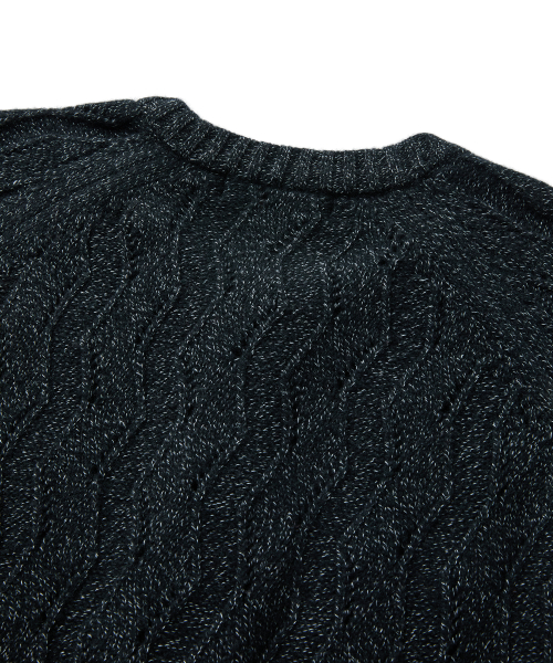 WAVY ZIP CARDIGAN (BLACK)