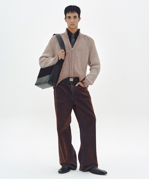 MUSK ZIP-UP KNIT (BROWN)