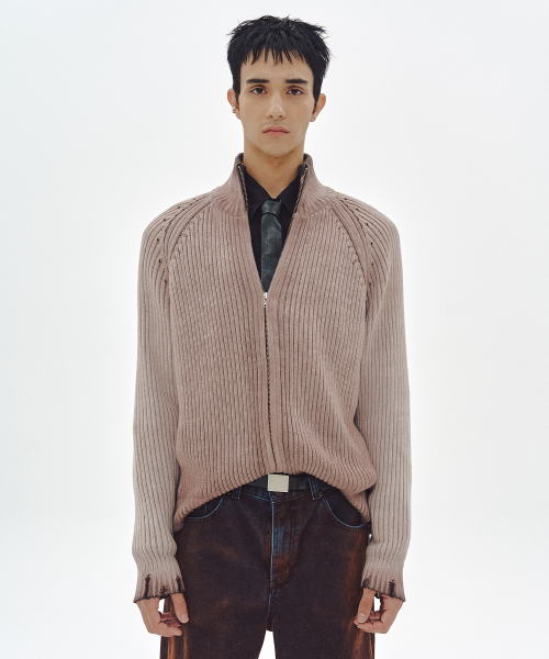MUSK ZIP-UP KNIT (BROWN)