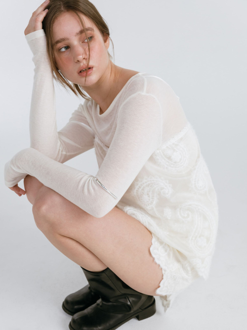 SEE-THROUGH ORGANZA BUSTIER / IVORY