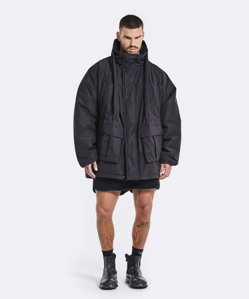 Shawl parka - black