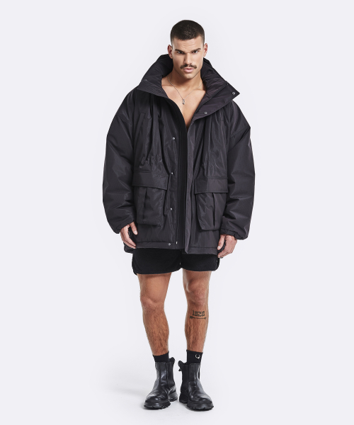 Shawl parka - black