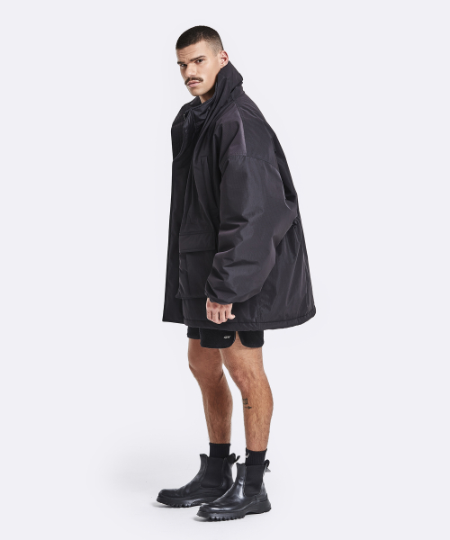 Shawl parka - black