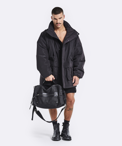 Shawl parka - black