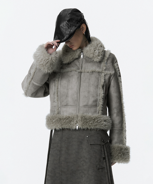 Shearling Crop Mustang [ Gray ]