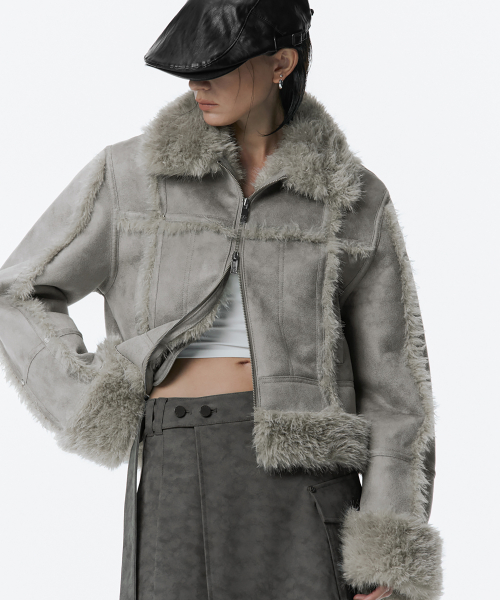 Shearling Crop Mustang [ Gray ]