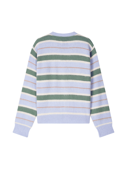 MULTI STRIPE CARDIGAN SKY BLUE