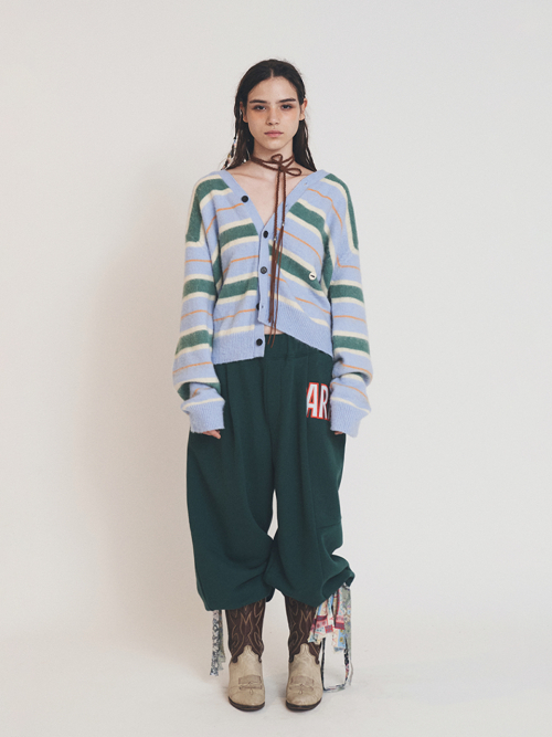 MULTI STRIPE CARDIGAN SKY BLUE