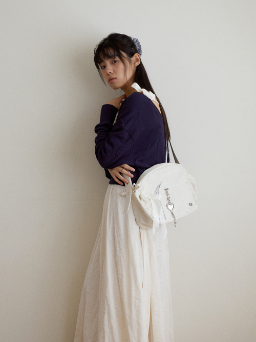Romantique sneaker crossbody bag_ivory