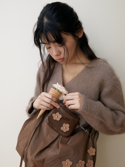 Bohemian floral hobo bag_mauve brown