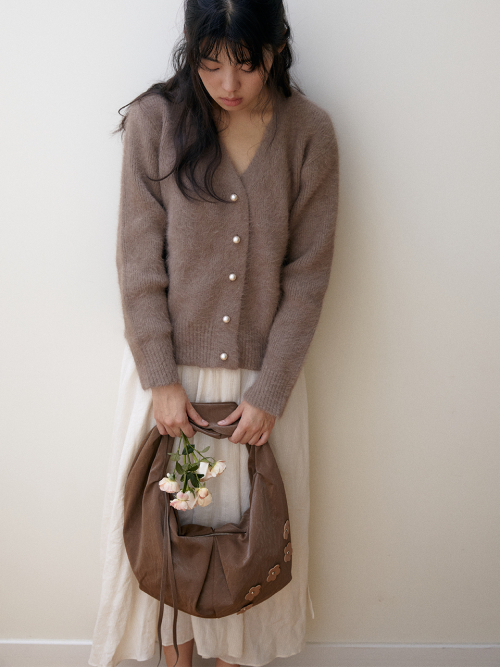 Bohemian floral hobo bag_mauve brown