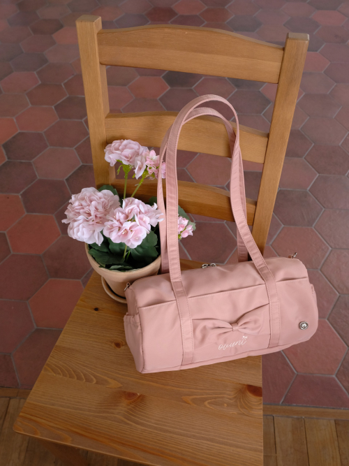 Fluffy ribbon bag_rose pink