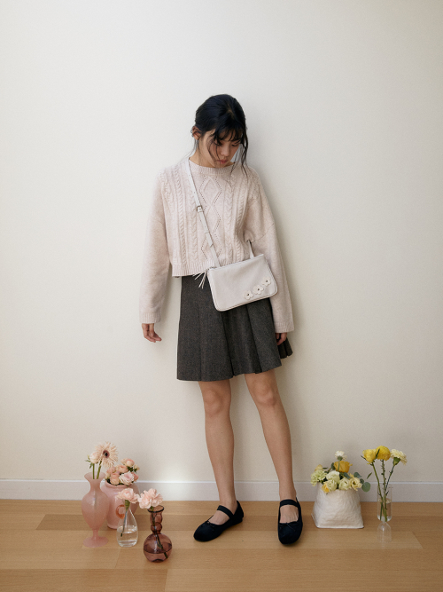 Bohemian floral twin bag_ivory