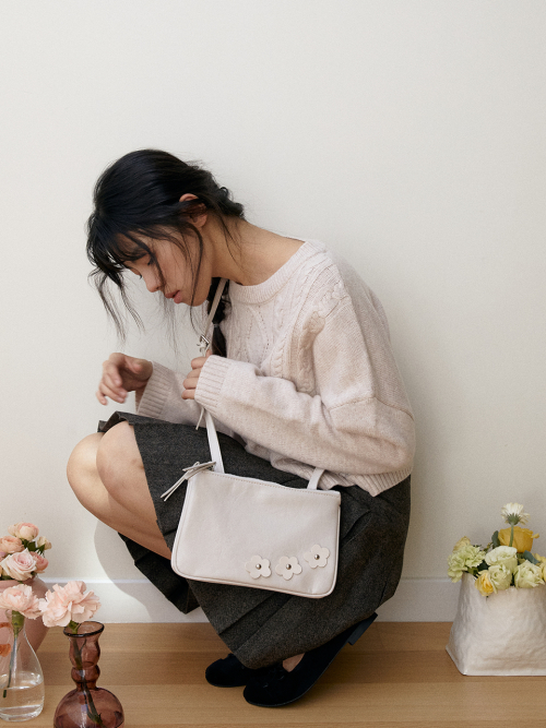 Bohemian floral twin bag_ivory