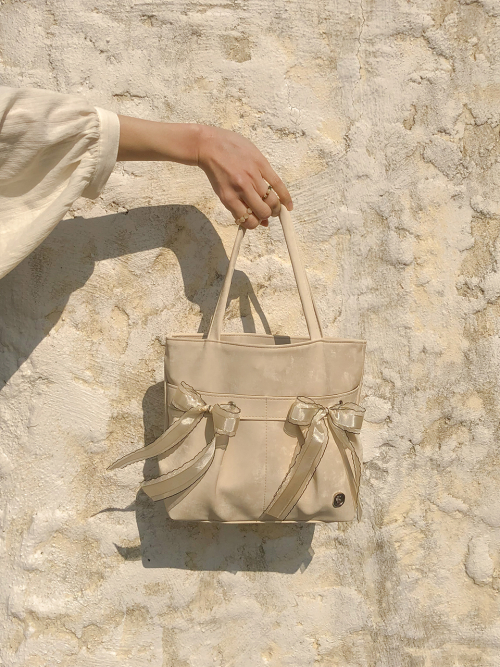 Mini easy ribbon bag_sand beige
