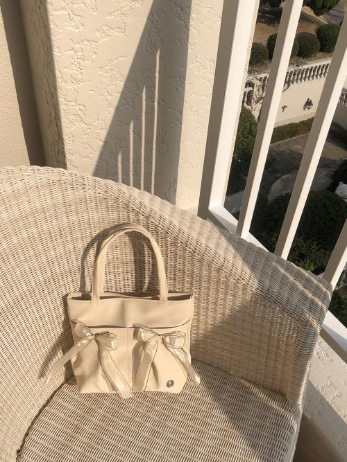 Mini easy ribbon bag_sand beige