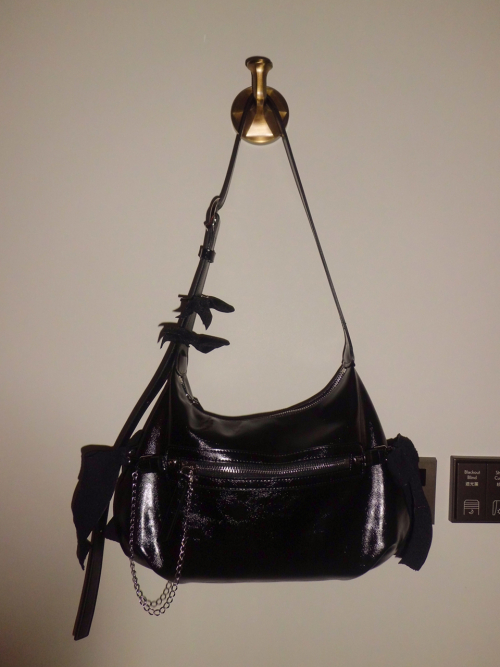 Belted ribbon bag_black