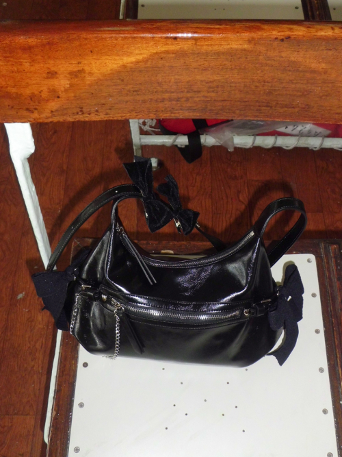 Belted ribbon bag_black