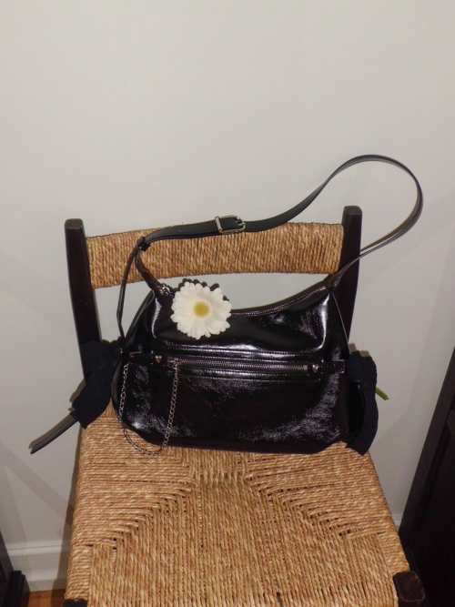 Belted ribbon bag_black
