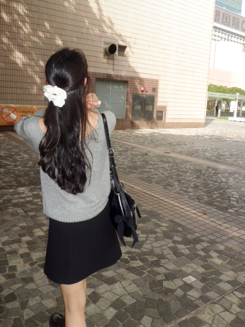 Belted ribbon bag_black