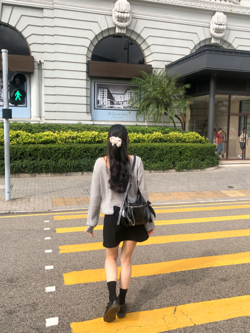 Belted ribbon bag_black