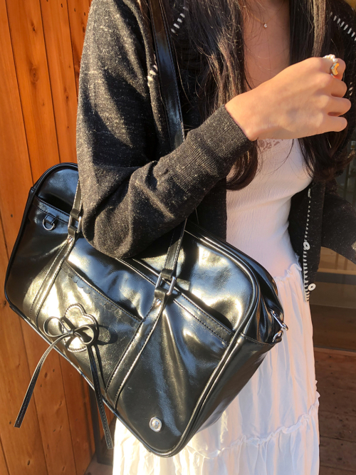 Classic ribbon school bag_black