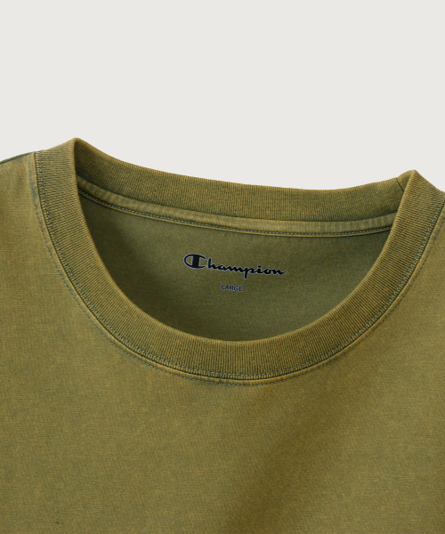 워싱 레귤러핏 애슬레틱 롱슬리브 티셔츠 Olive