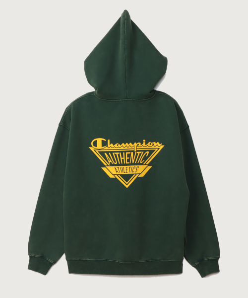 조그택 어센틱 로고 오버핏 후드 티셔츠 Dark Green