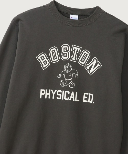 BOSTON 레귤러핏 크루넥 스웨트셔츠 Off Black