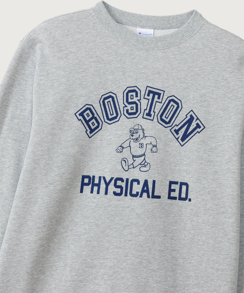 BOSTON 레귤러핏 크루넥 스웨트셔츠 Oxford Grey