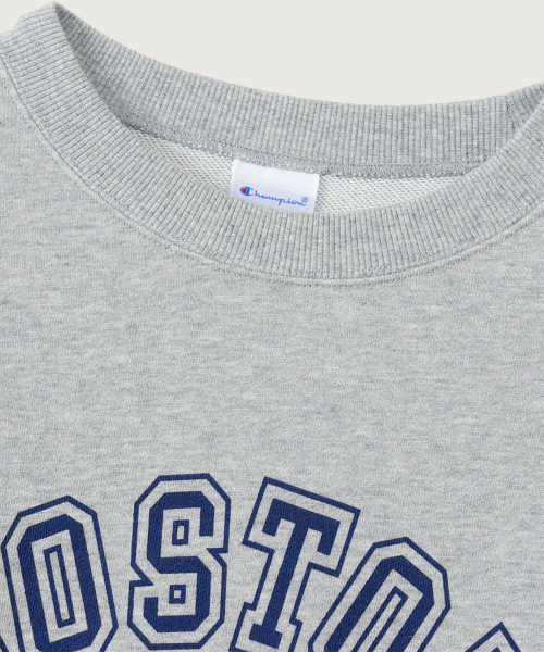 BOSTON 레귤러핏 크루넥 스웨트셔츠 Oxford Grey