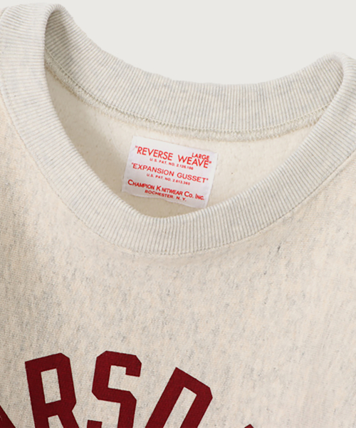 [True To Archives] 2ND SCARSDALE 기모 스웨트셔츠 S.Grey x Maroon