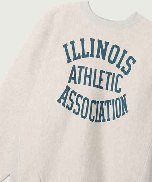 [True To Archives] 2ND ILLINOIS 기모 스웨트셔츠 S.Grey x Navy