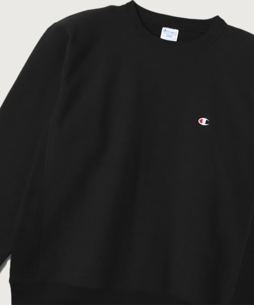 리버스위브 블루택 C로고 루즈핏 기모 스웨트셔츠 Black