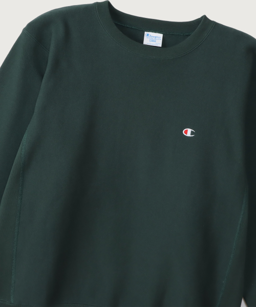 리버스위브 블루택 C로고 루즈핏 기모 스웨트셔츠 Dark Green