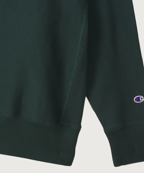 리버스위브 블루택 C로고 루즈핏 기모 스웨트셔츠 Dark Green