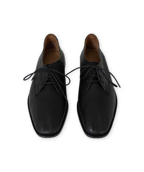 Nappa Leather Derby Shoes, Black