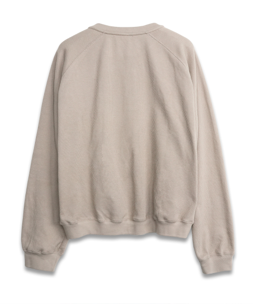 Thermal Waffle Henley Neck OATMEAL
