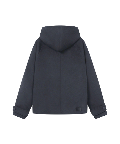 Hoodie double button coat CHARCOAL