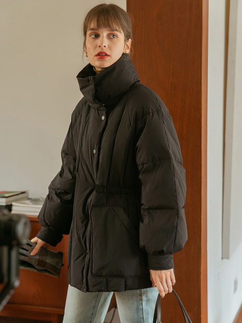JADE stand collar down padding_BLACK